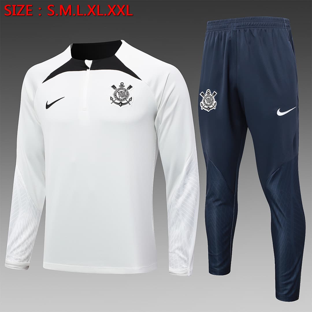 Fato de Treino Corinthians Manga Longa 2026/27 — Cinza Claro