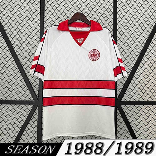 Camisola Retrô Seleção da Dinamarca 1988 Away