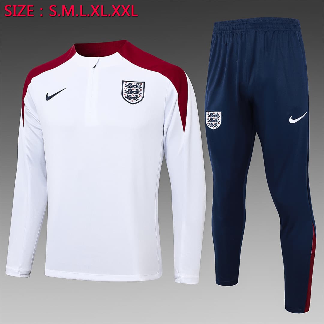 Fato de Treino Seleção da Inglaterra Manga Longa 2026/27 — Branco