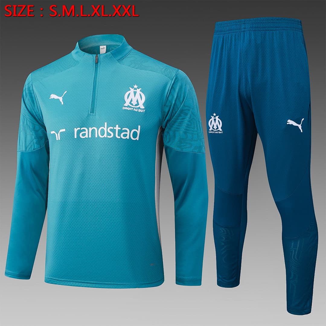 Fato de Treino Marseille Manga Longa 2026/27 — Ciano