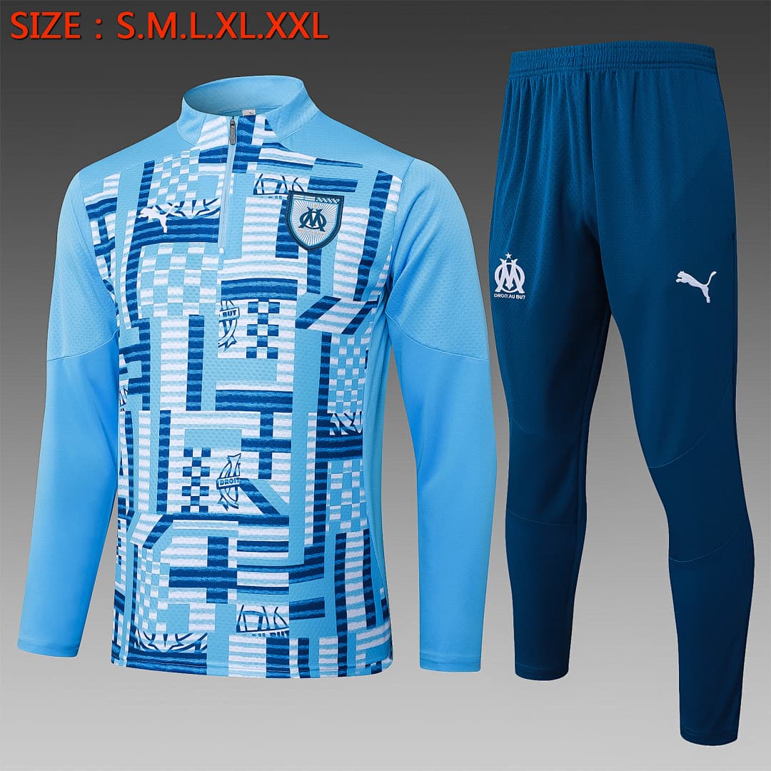 Fato de Treino Marseille Manga Longa 2026/27 — Azul Claro