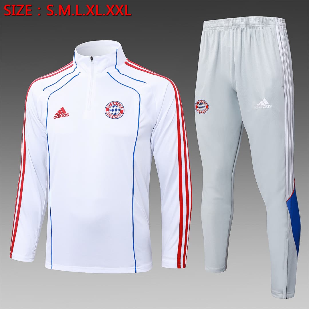Fato de Treino Bayern Munich Manga Longa 2026/27 — Branco
