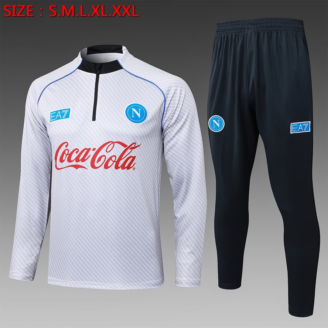 Fato de Treino Napoli Manga Longa 2026/27 — Cinza Claro