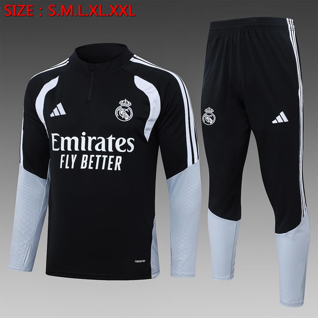 Fato de Treino Real Madrid Manga Longa 2026/27 — Preto