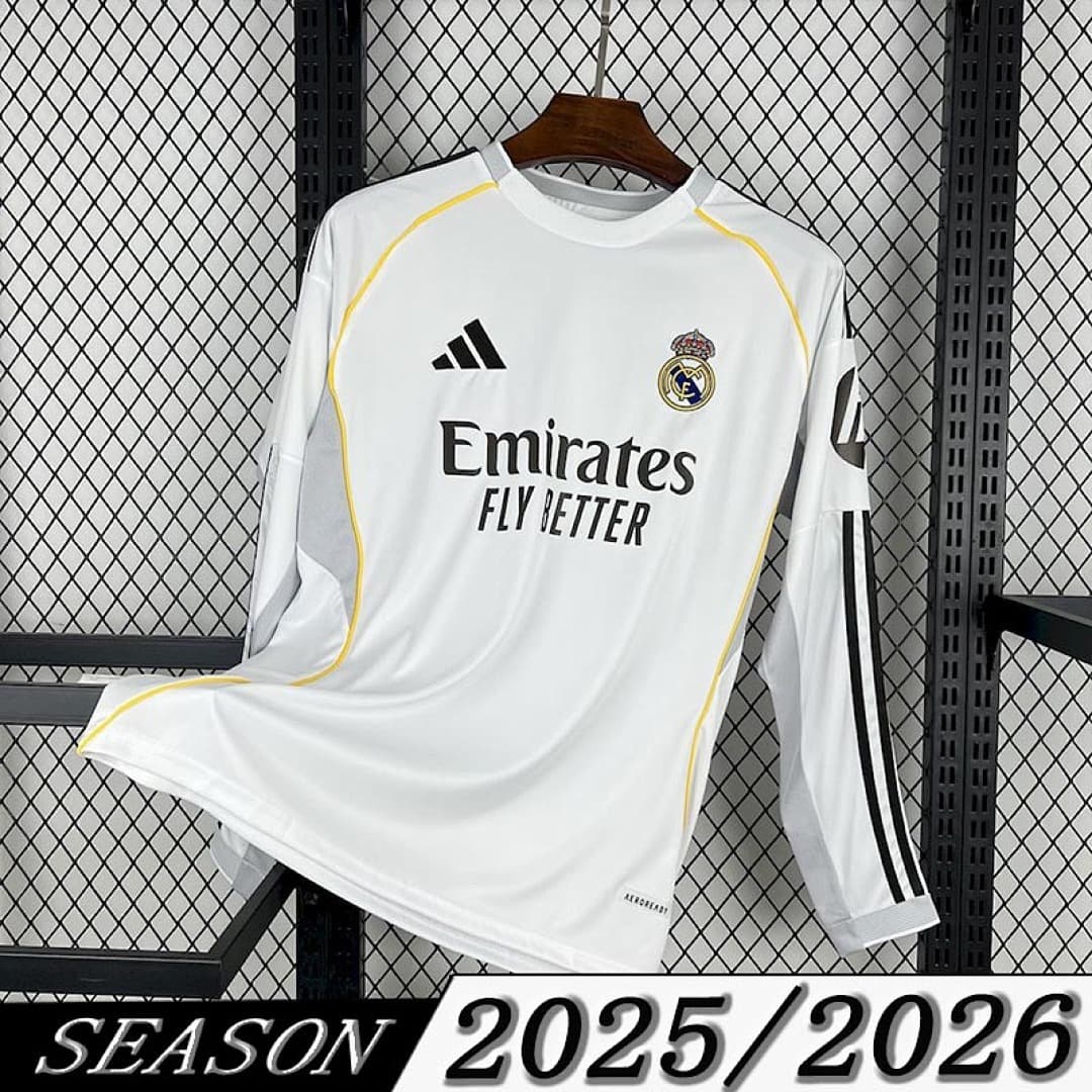 Camisa Real Madrid Home 2025/26 Manga Longa