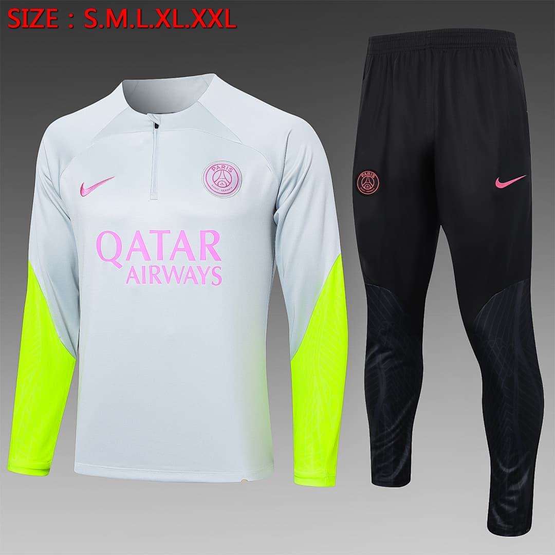 Fato de Treino PSG Manga Longa 2026/27 — Cinza Claro