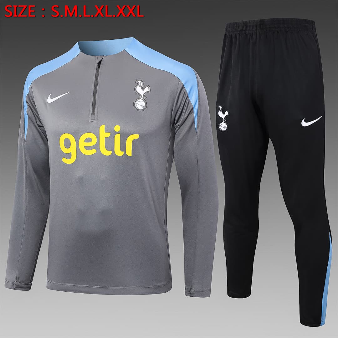 Fato de Treino Tottenham Manga Longa 2026/27 — Cinza Escuro