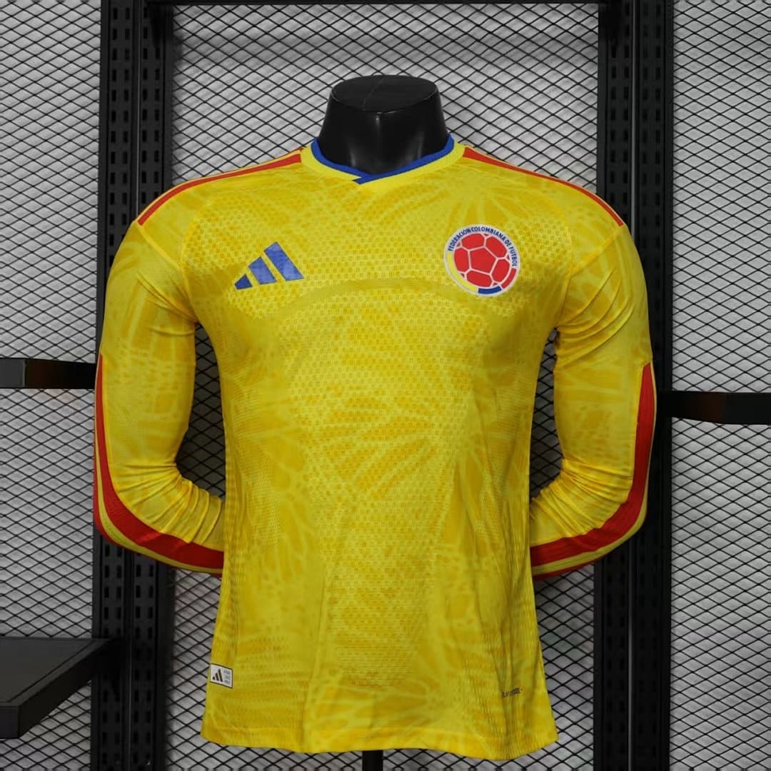 Camisola Manga Longa Seleção da Colômbia Home 2026/27 — Versão Jogador