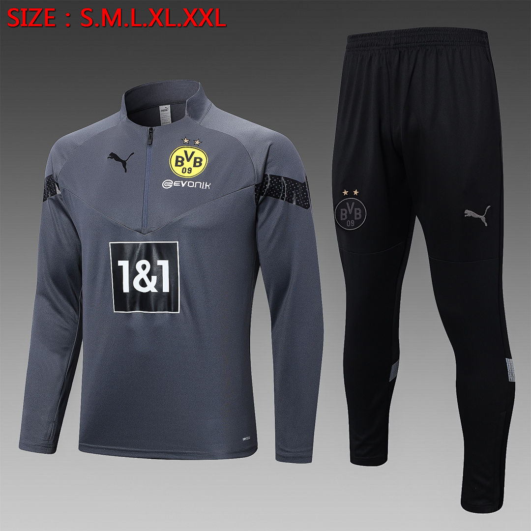 Fato de Treino Borussia Dortmund Manga Longa 2026/27 — Cinza Escuro 1