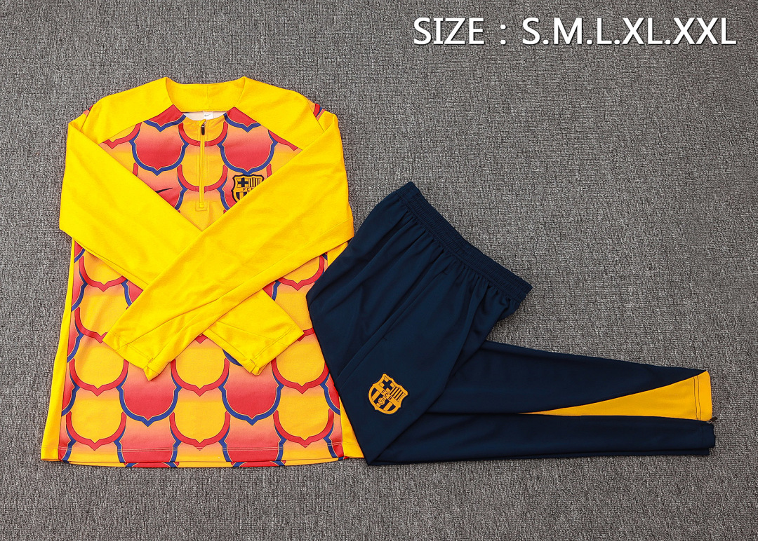 Fato de Treino Barcelona Manga Longa 2026/27 — Amarelo 2