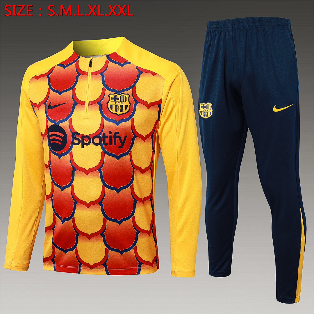Fato de Treino Barcelona Manga Longa 2026/27 — Amarelo 1