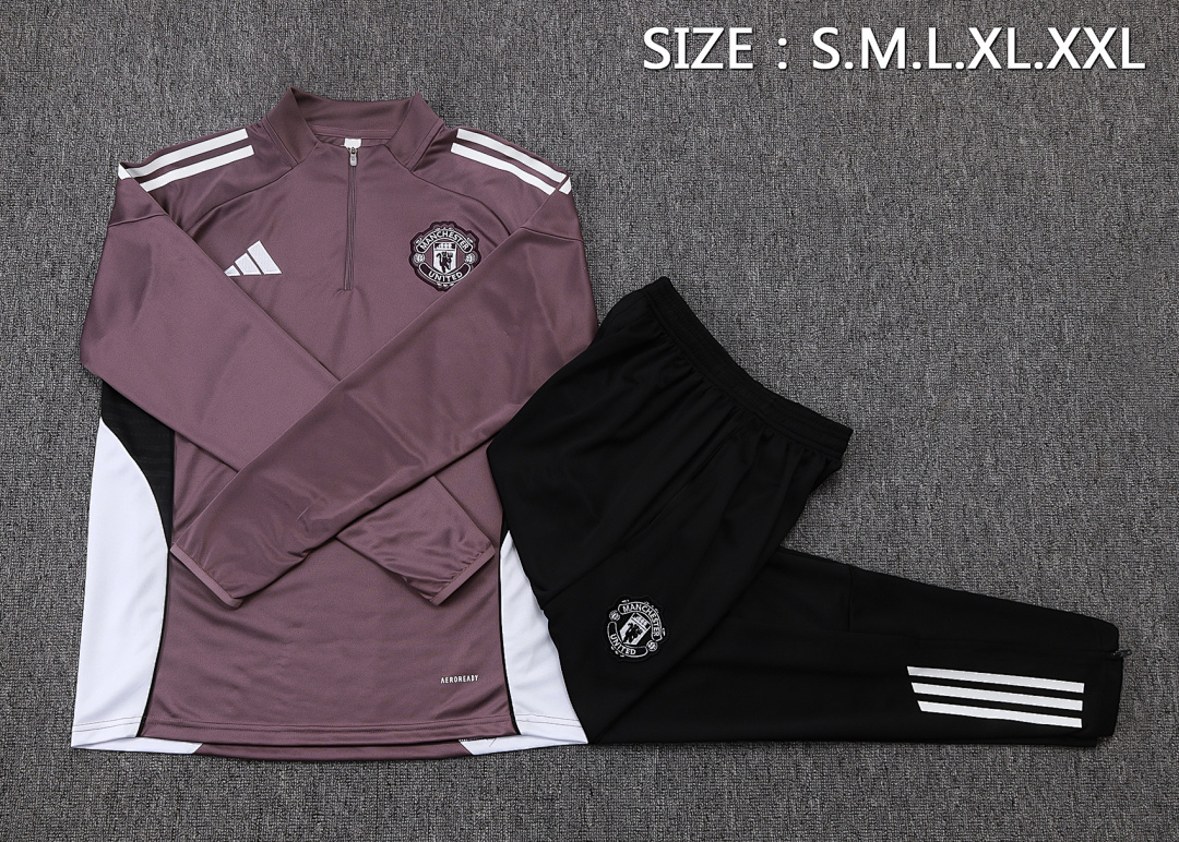 Fato de Treino Manchester United Manga Longa 2026/27 — Cinza Roxo 2