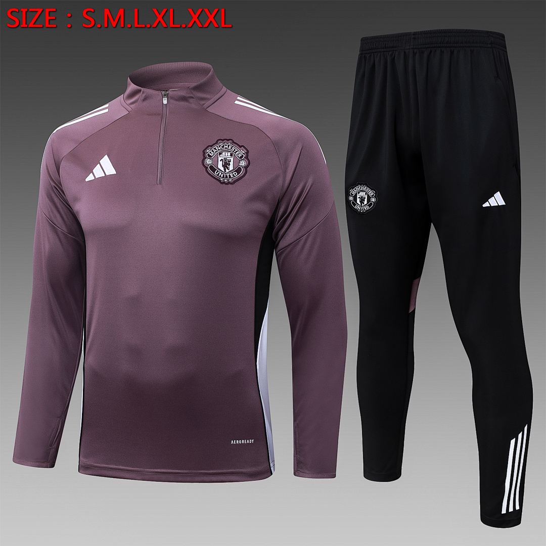 Fato de Treino Manchester United Manga Longa 2026/27 — Cinza Roxo 1