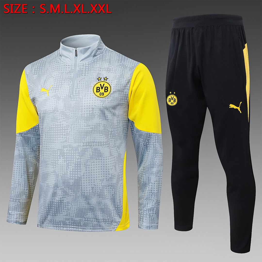 Fato de Treino Borussia Dortmund Manga Longa 2026/27 — Cinza Claro 1