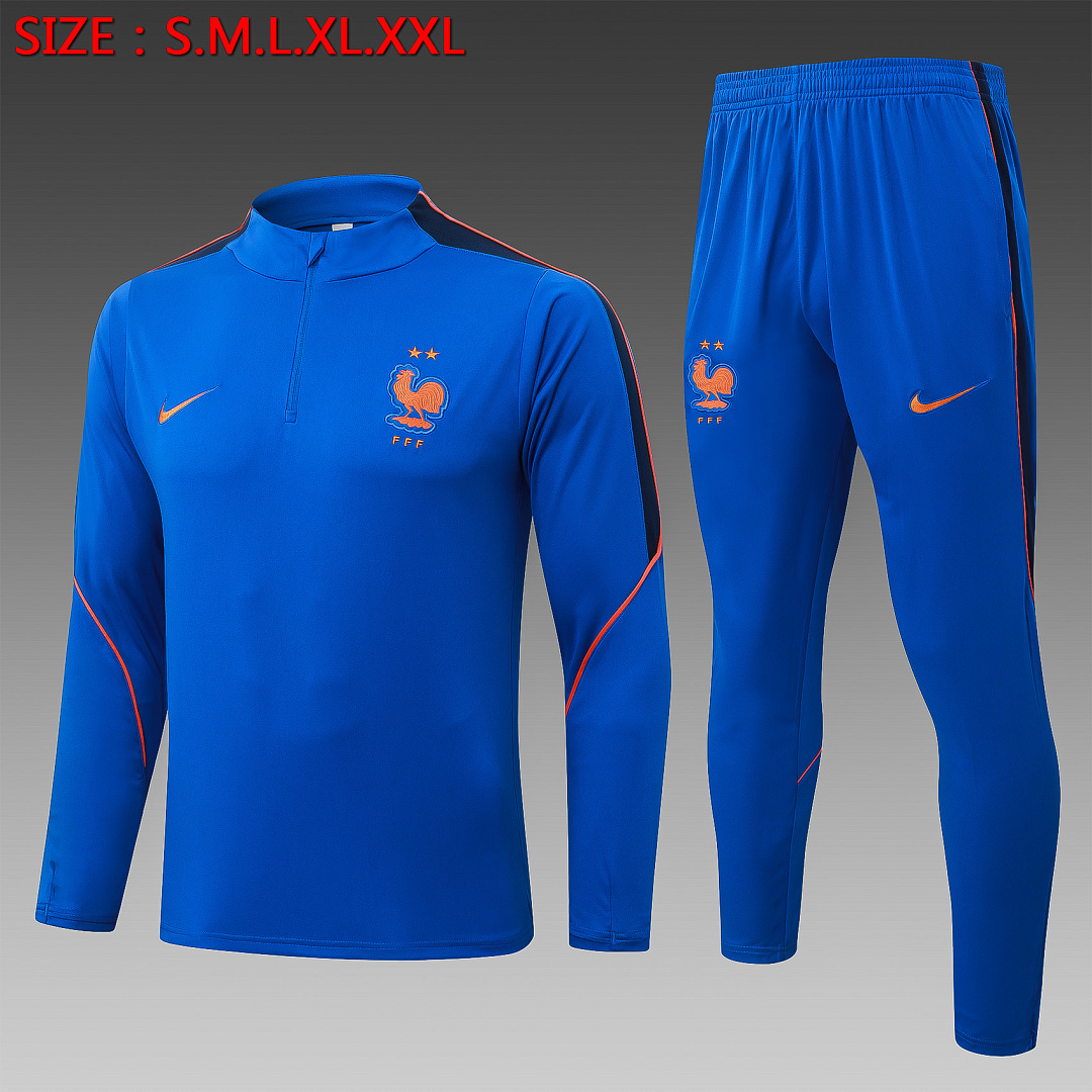 Fato de Treino Seleção da França Manga Longa 2026/27 — Azul Colorido 1